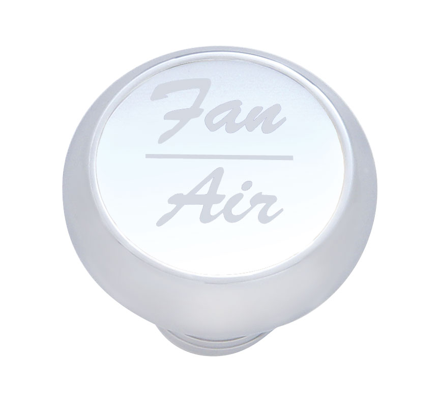 Chrome Deluxe Dash Knob W/ Aluminum "Fan/Air" Sticker - Silver