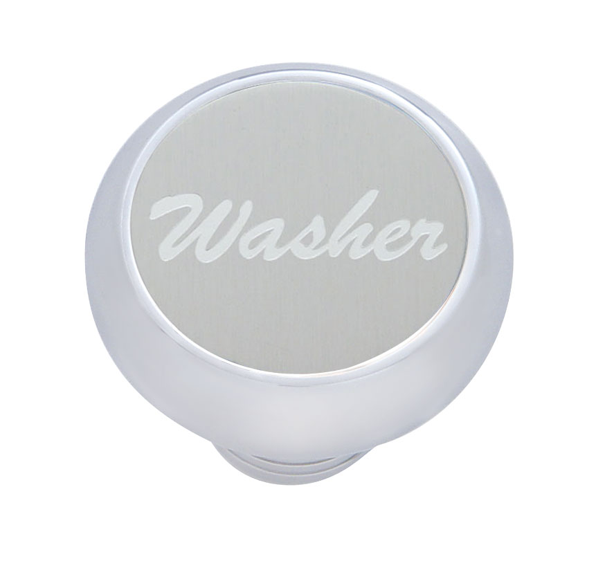 Chrome Deluxe Dash Knob W/ Aluminum "Washer" Sticker - Silver