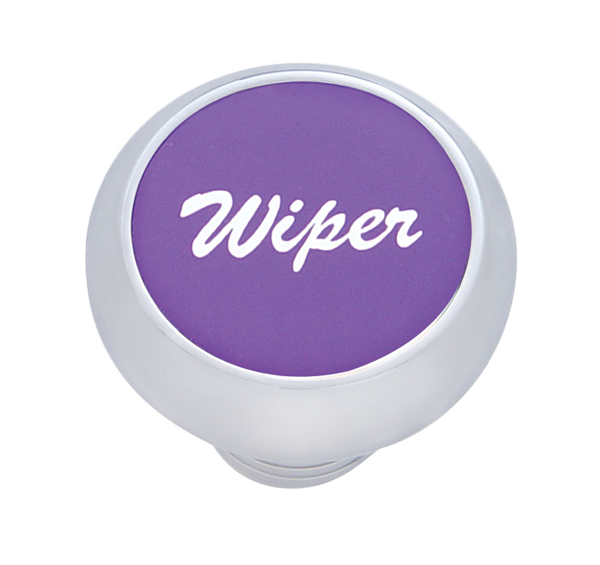 Chrome Deluxe Dash Knob W/ Aluminum "Wiper" Sticker - Purple