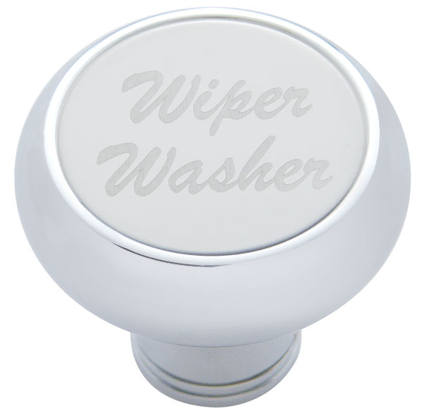 Chrome Deluxe Dash Knob W/ Stainless Steel "Wiper/Washer" Plaque