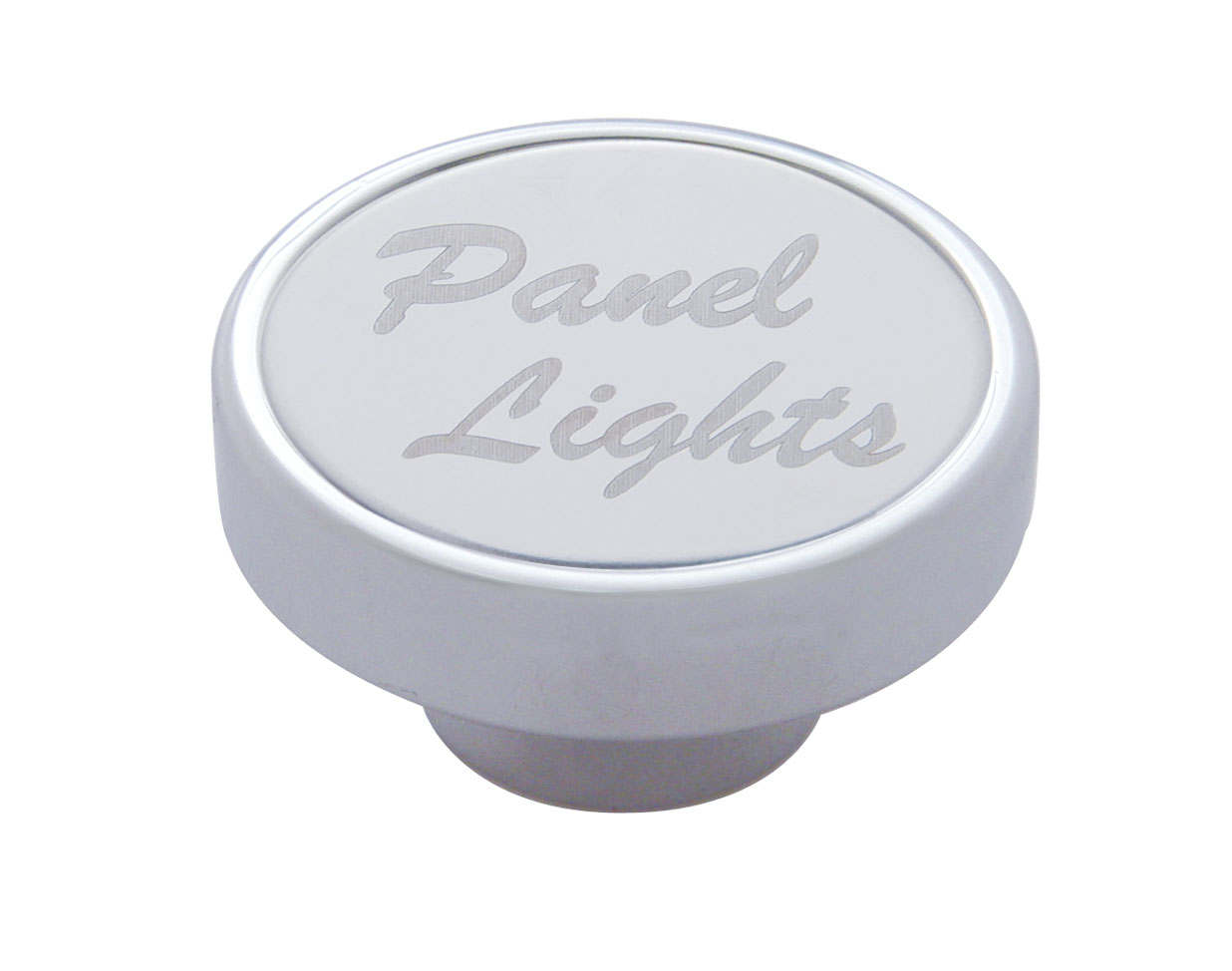 Chrome Dash Knob W/ Stainless Steel "Panel Lights" Plaque