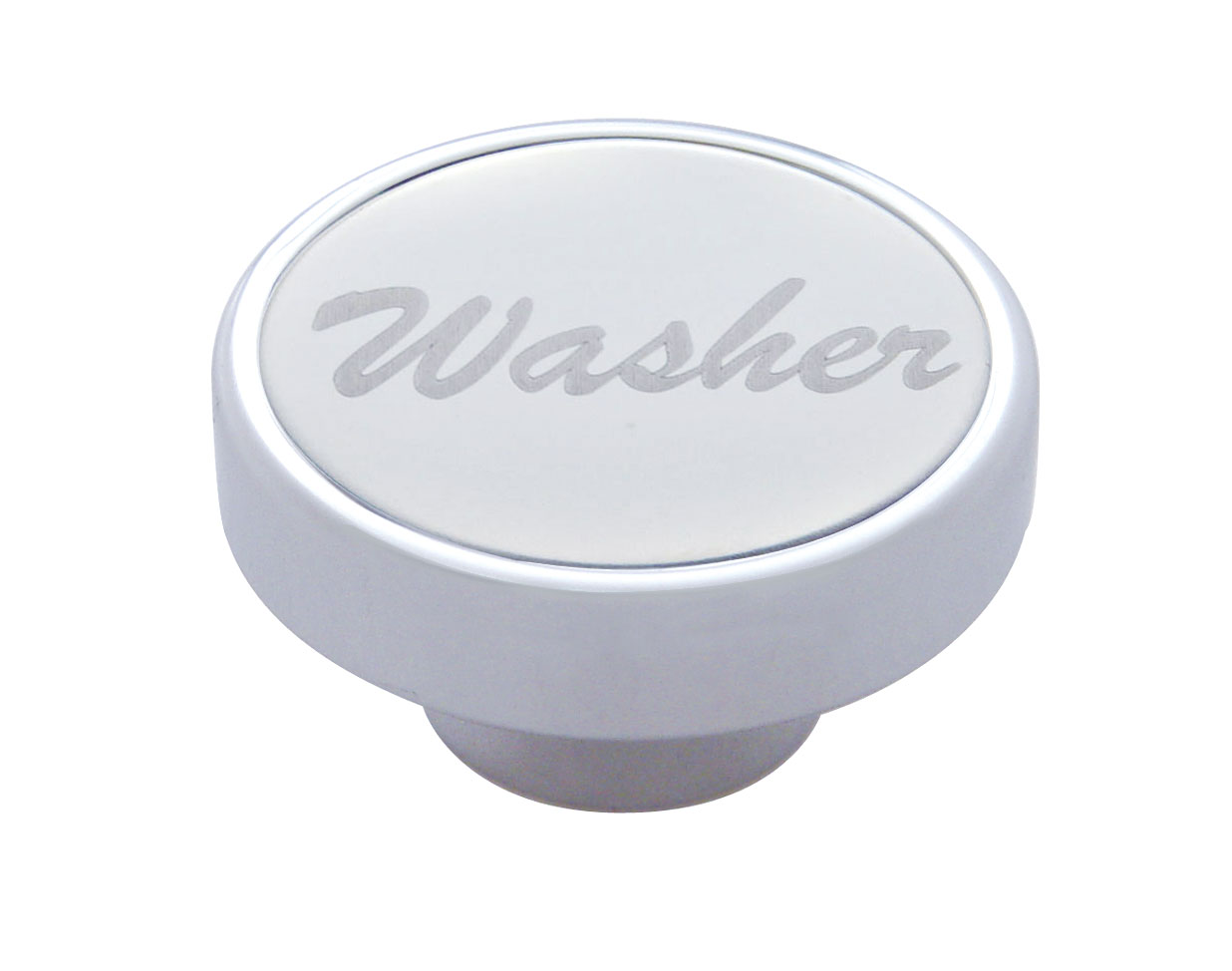 Chrome Dash Knob W/ Stainless Steel "Washer" Plaque