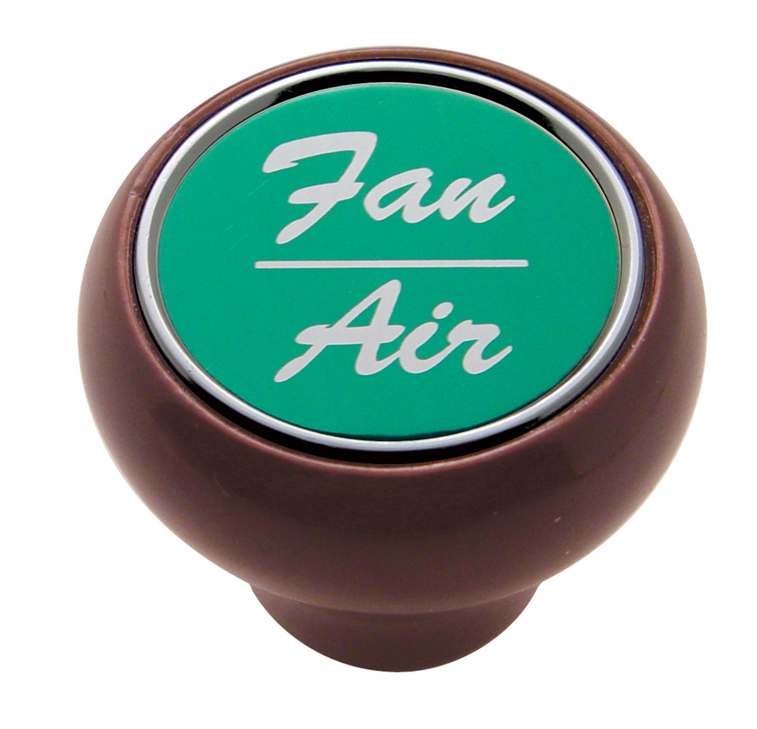 Wood Deluxe Dash Knob, Aluminum Fan/Air Sticker, Green 23568