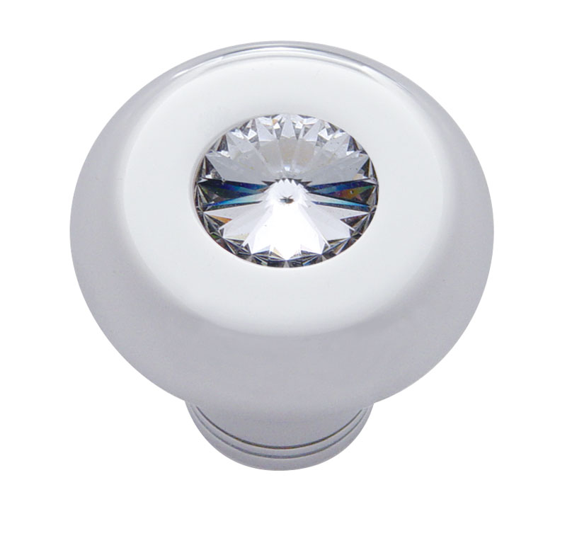 Chrome Aluminum Dash Knob W/ Diamond - Clear