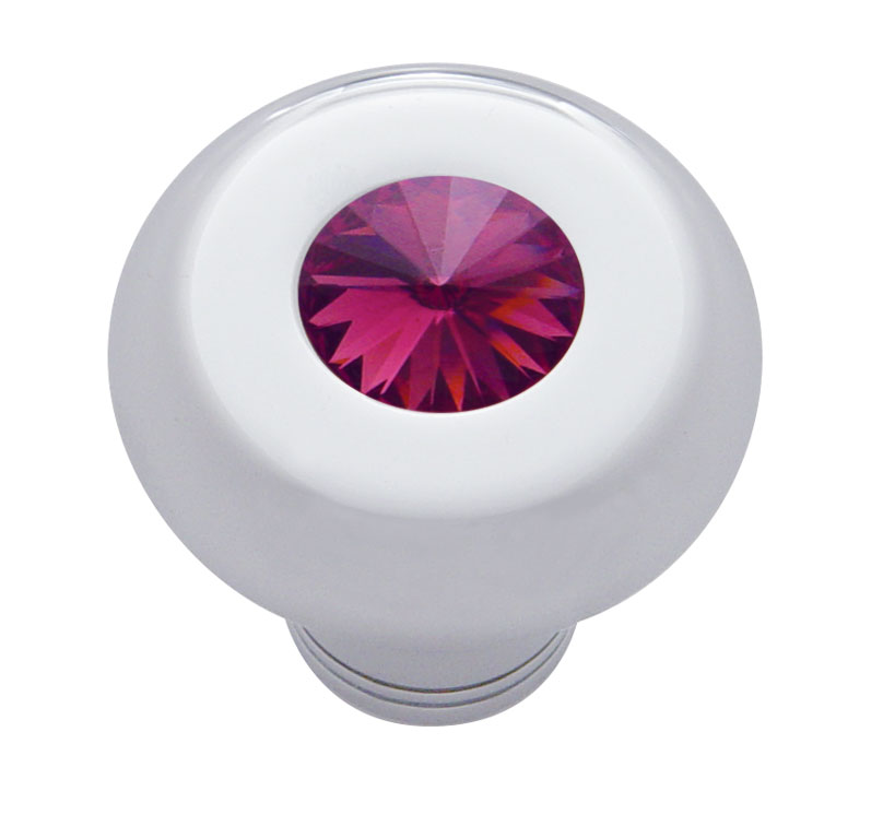 Chrome Aluminum Dash Knob W/ Diamond - Purple