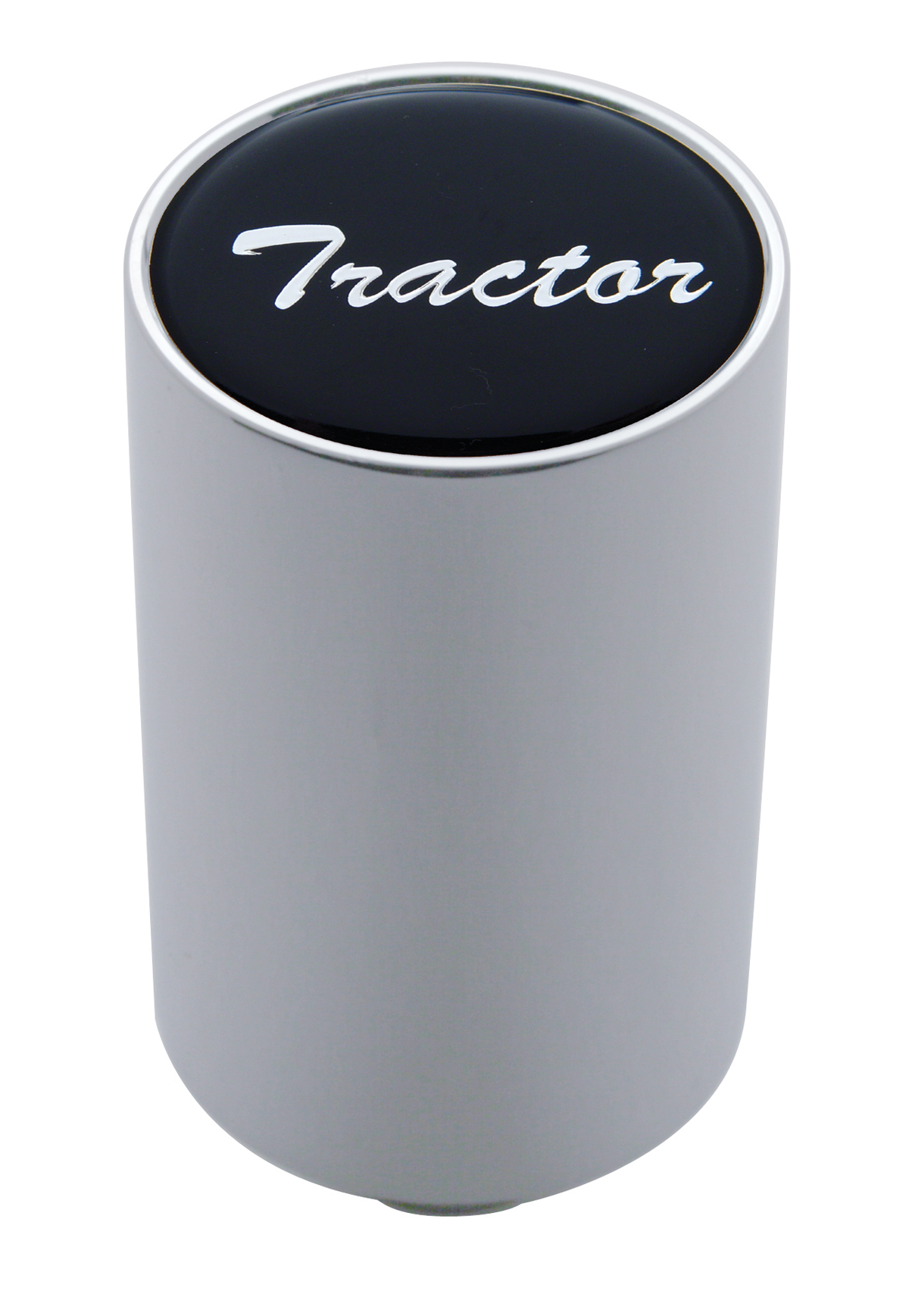 Chrome Aluminum 3" Air Valve Knob W/ Glossy "Tractor" Sticker - Black