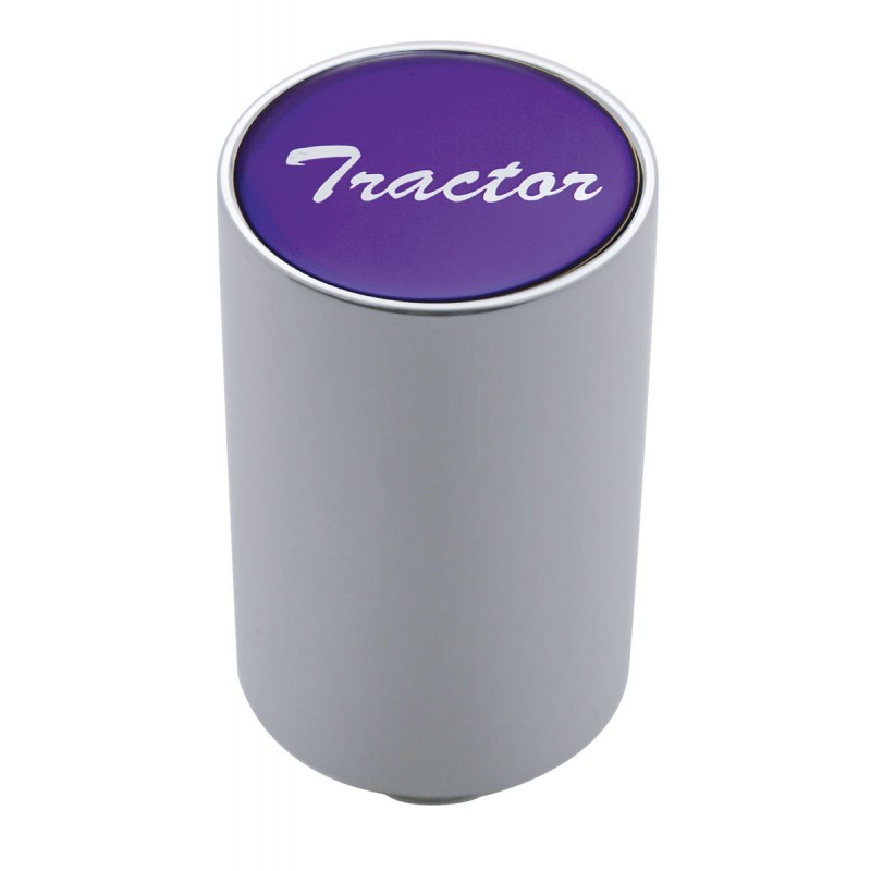 Chrome Aluminum 3" Air Valve Knob W/ Glossy "Tractor" Sticker - Purple