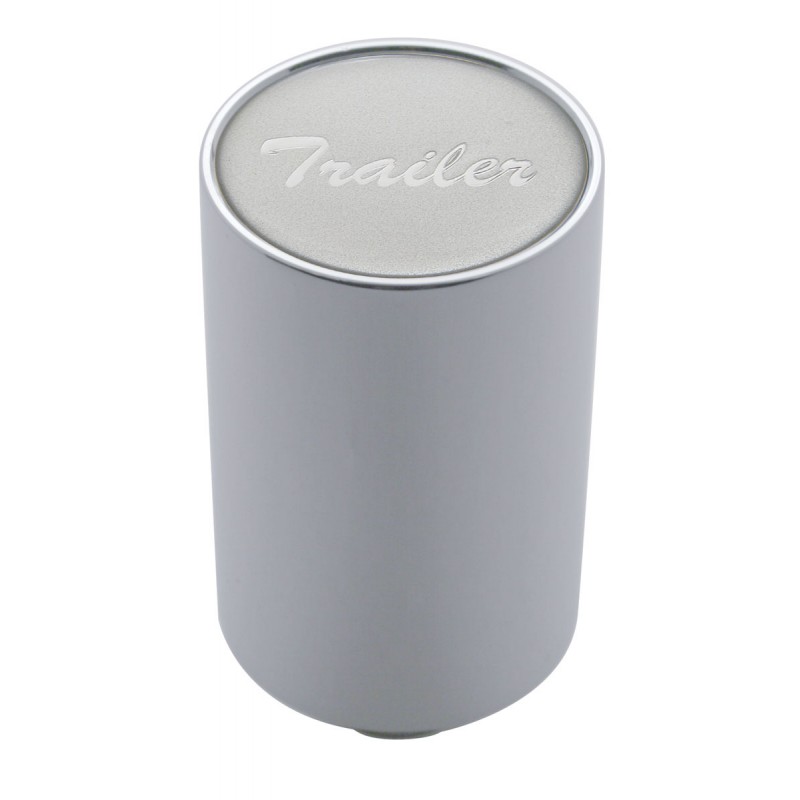 Chrome Aluminum 3" Air Valve Knob W/ Glossy "Trailer" Sticker - Silver