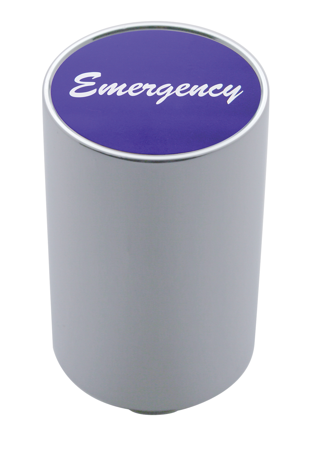 Chrome Aluminum 3" Air Valve Knob W/ Glossy "Emergency" Sticker - Purple