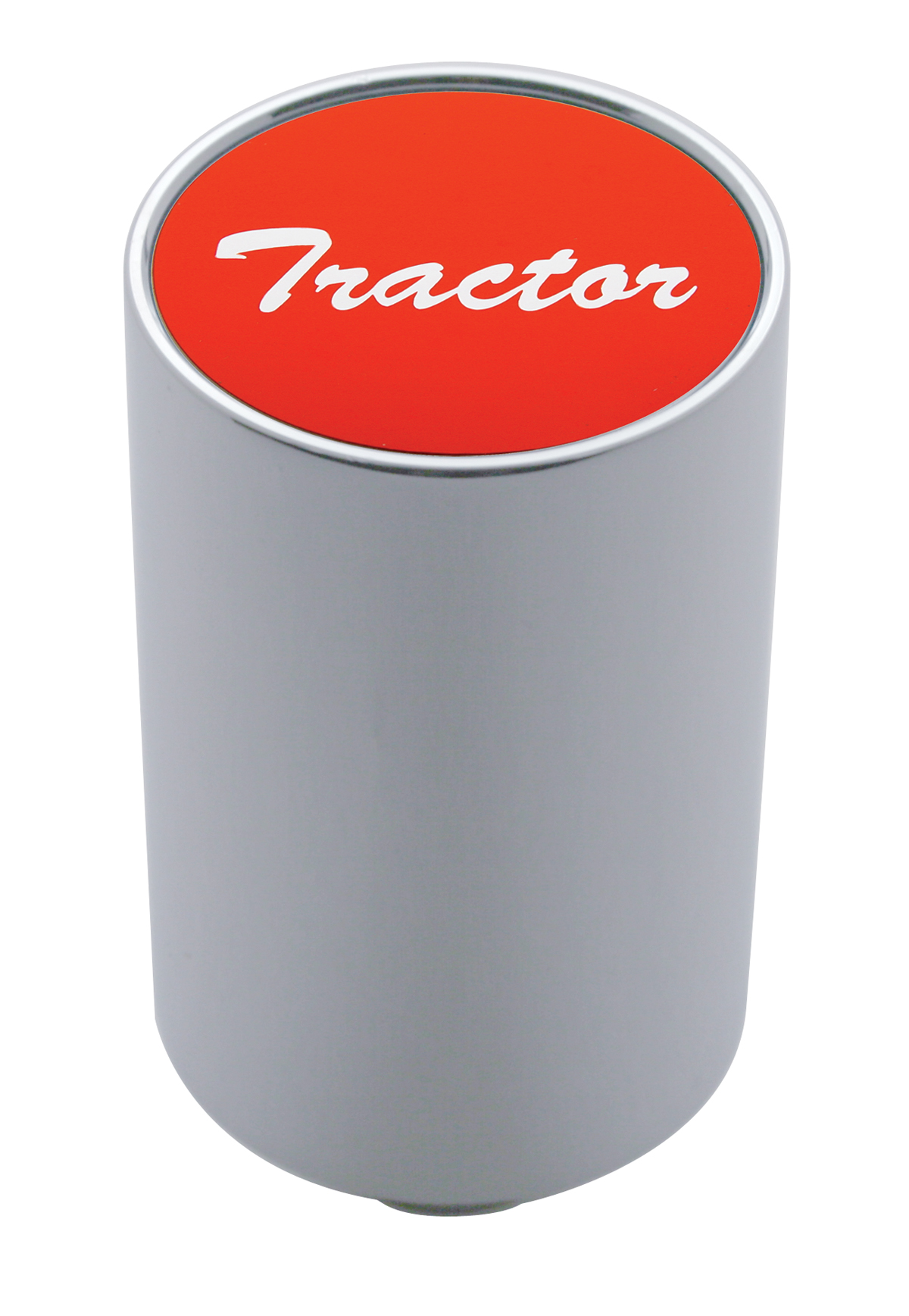 Chrome Aluminum 3" Air Valve Knob W/ Aluminum "Tractor" Sticker - Red