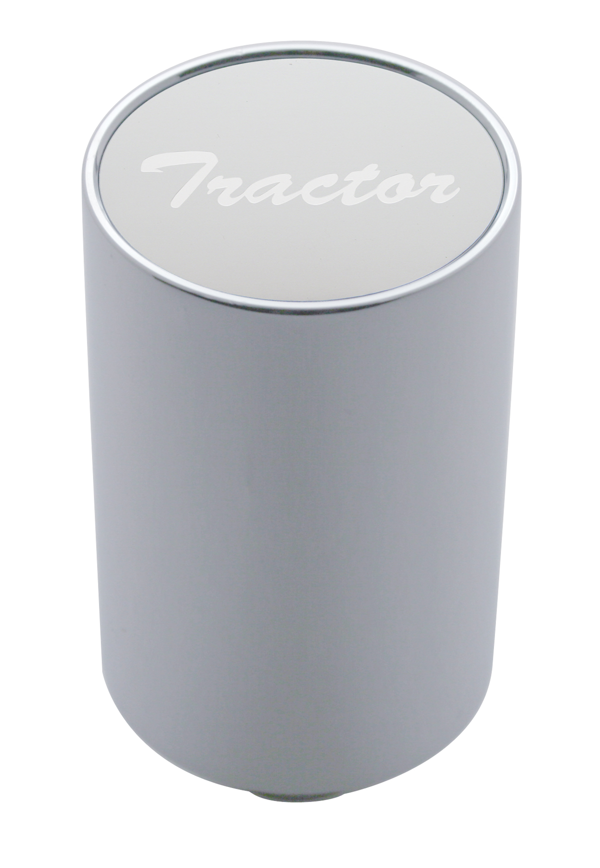 Chrome Aluminum 3" Air Valve Knob W/ Aluminum "Tractor" Sticker - Silver