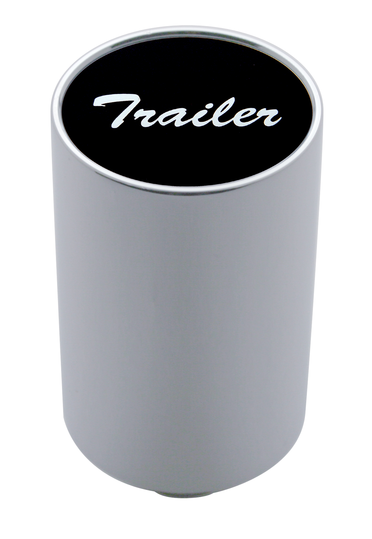 Chrome Aluminum 3" Air Valve Knob W/ Aluminum "Trailer" Sticker - Black