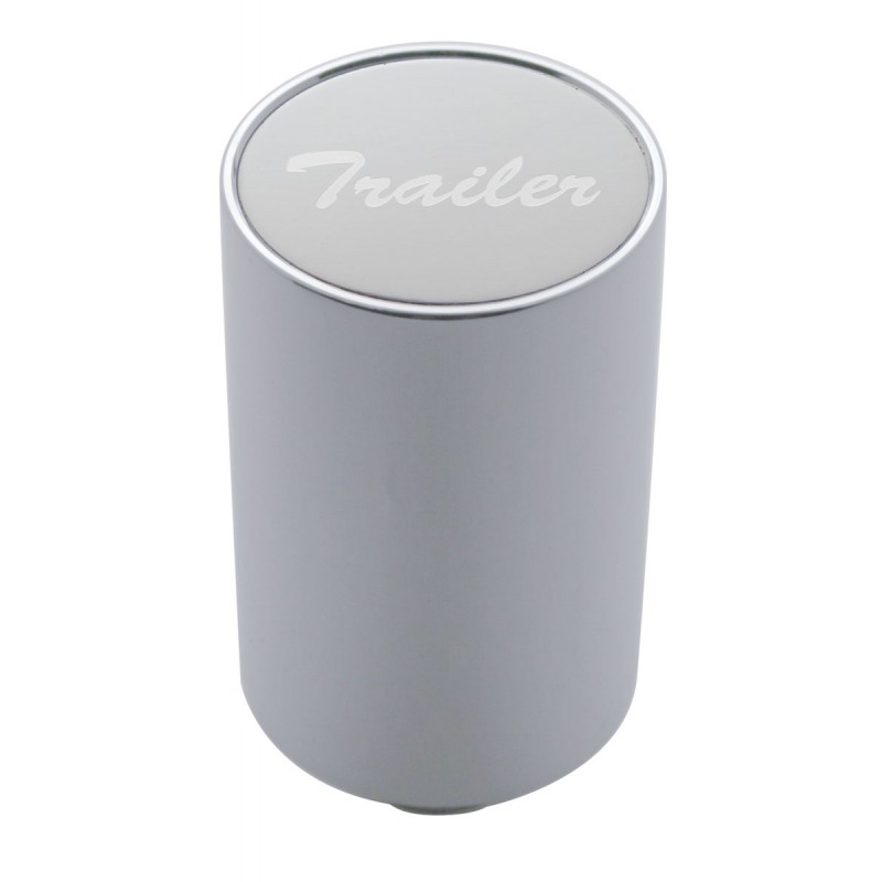 Chrome Aluminum 3" Air Valve Knob W/ Aluminum "Trailer" Sticker - Silver