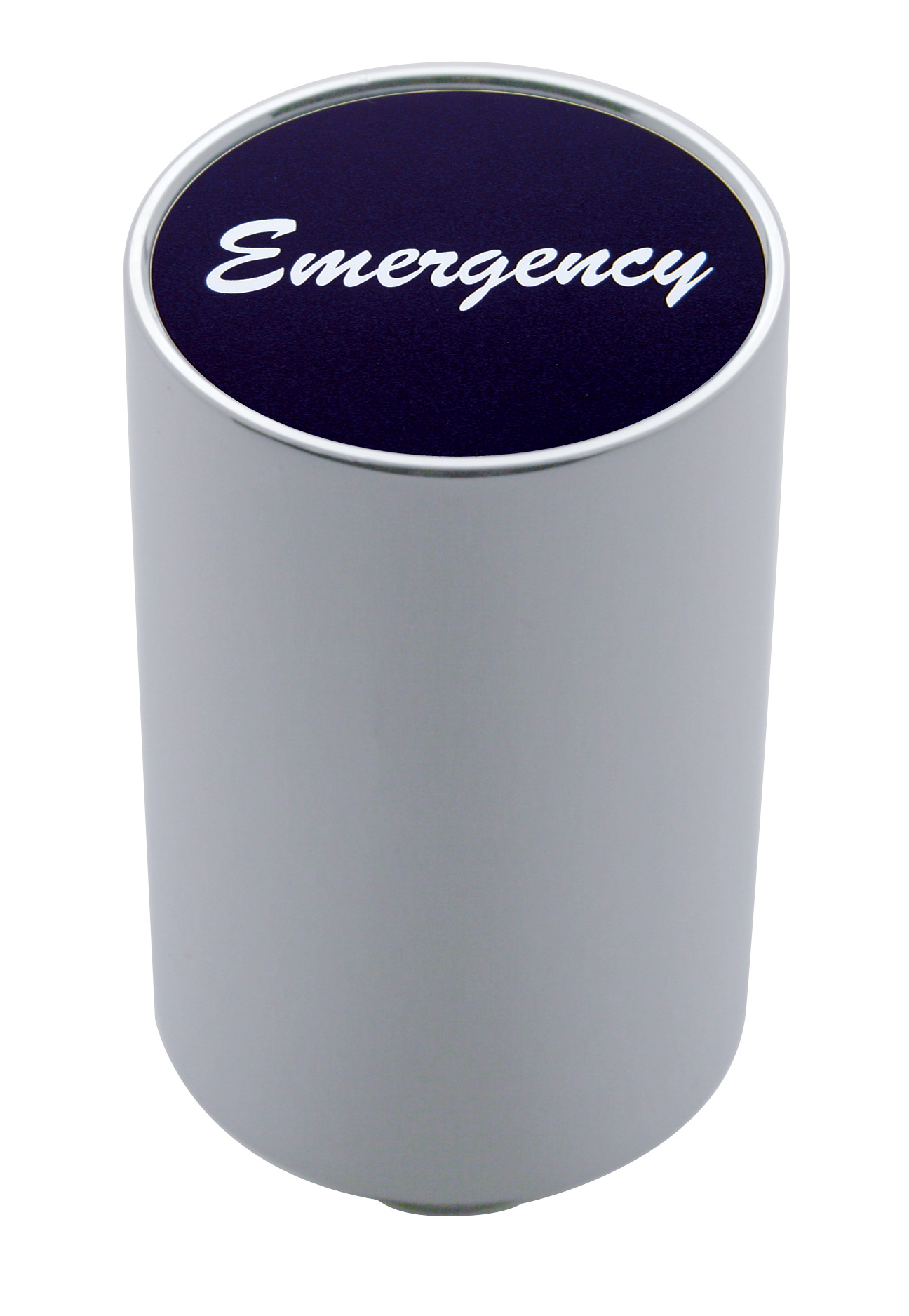 Chrome Aluminum 3" Air Valve Knob W/ Aluminum "Emergency" Sticker - Black