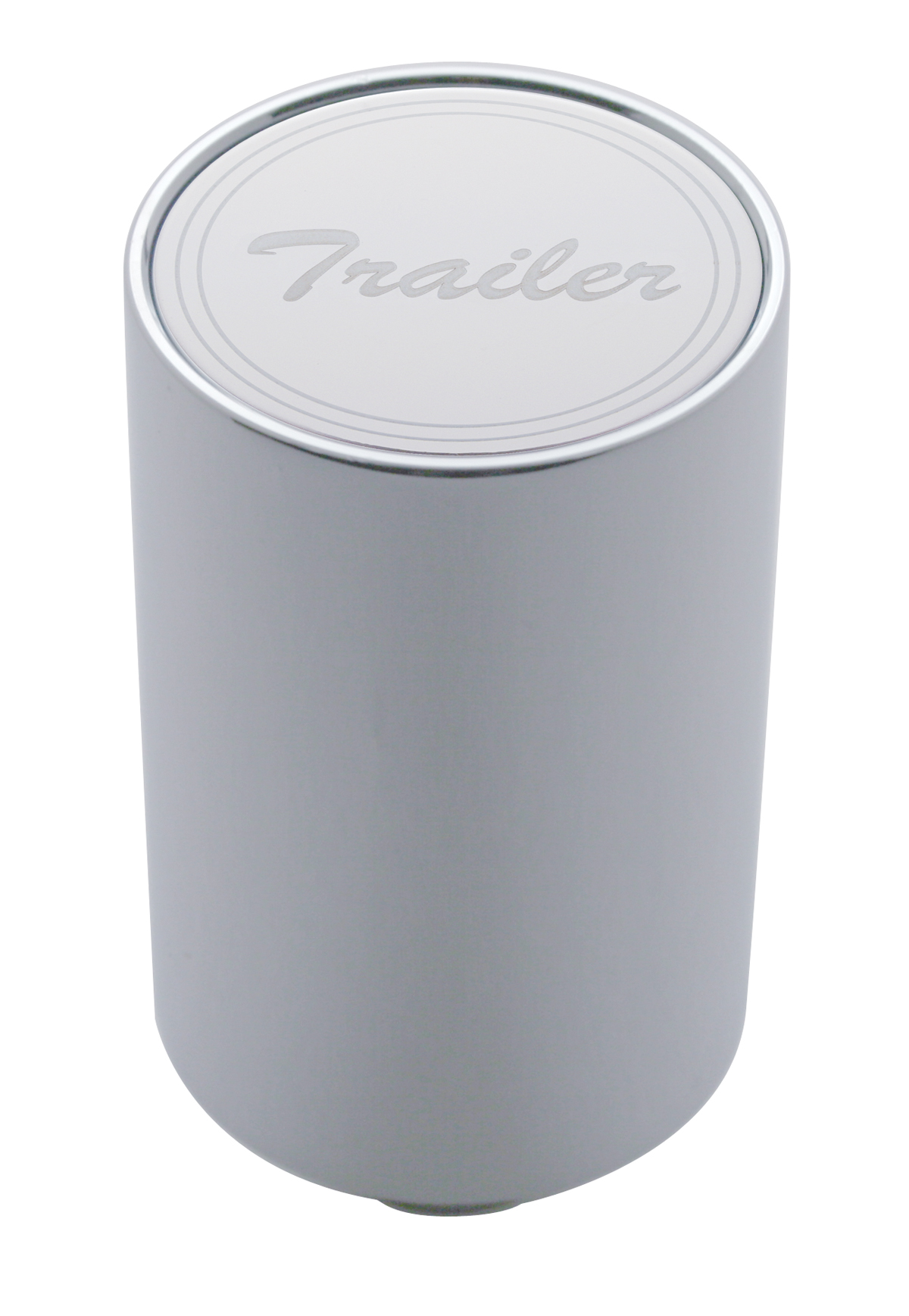 Chrome Aluminum 3" Air Valve Knob W/ Stainless Steel Cursive Script Plaque - Trailer