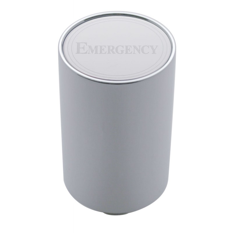 Chrome Aluminum 3" Air Valve Knob W/ Stainless Steel Block Script Plaque - Emergency