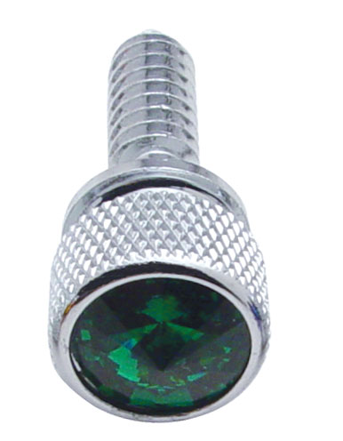 Chrome Peterbilt Dash Screws W/ Diamond - Green