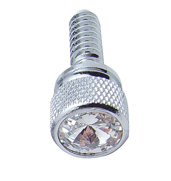(14/Card) Chrome Peterbilt Dash Screws W/ Diamond - Clear