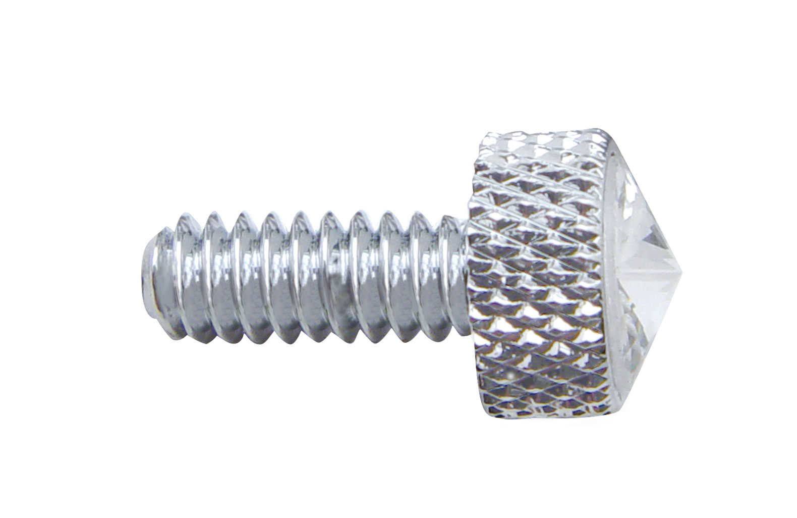 (12/Card) Chrome Kenworth Dash Short Screws W/ Diamond - Clear