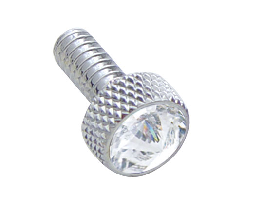 (2/Card) Chrome Peterbilt Small Dash Screw W/ Diamond - Clear