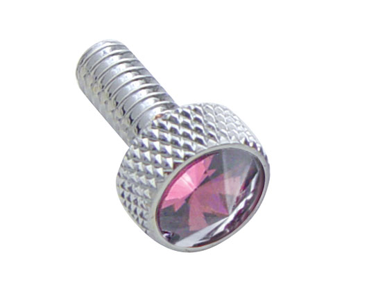 Chrome Peterbilt Small Dash Screw W/ Diamond - Purple