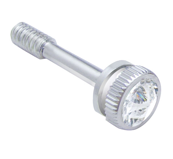Chrome Peterbilt 357 Dash Screw W/ Diamond - Clear