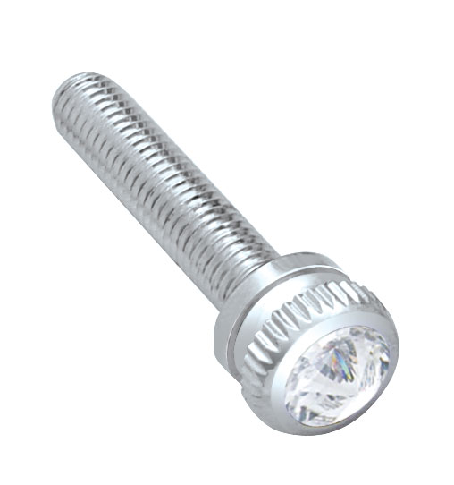 (6/Card) Chrome 2002 Kenworth Dash Screw W/ Diamond - Clear