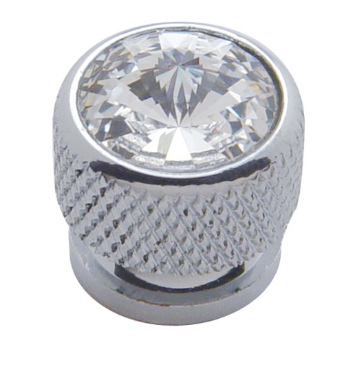 (4/Card) Chrome Bolt Head W/ Diamond - Clear