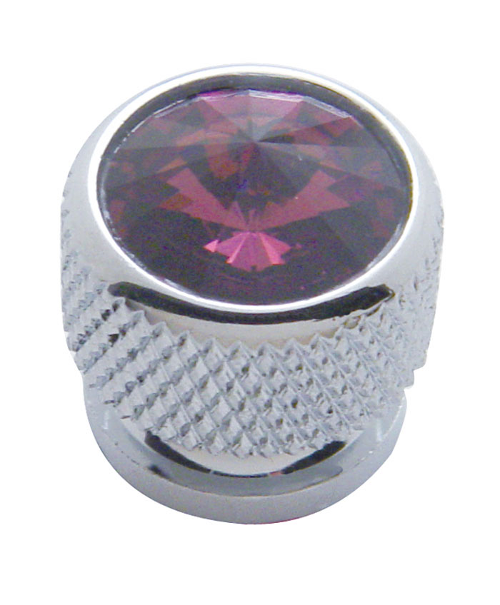 (4/Card) Chrome Bolt Head W/ Diamond - Purple