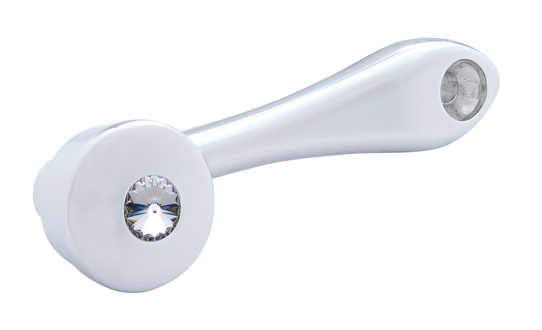 Chrome Window Crank W/ Slot Adaptor - Clear Diamond