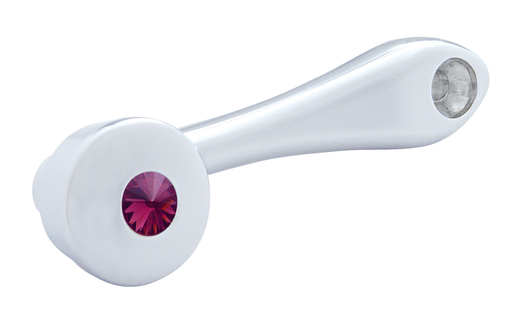 Chrome Window Crank W/ Slot Adaptor - Purple Diamond