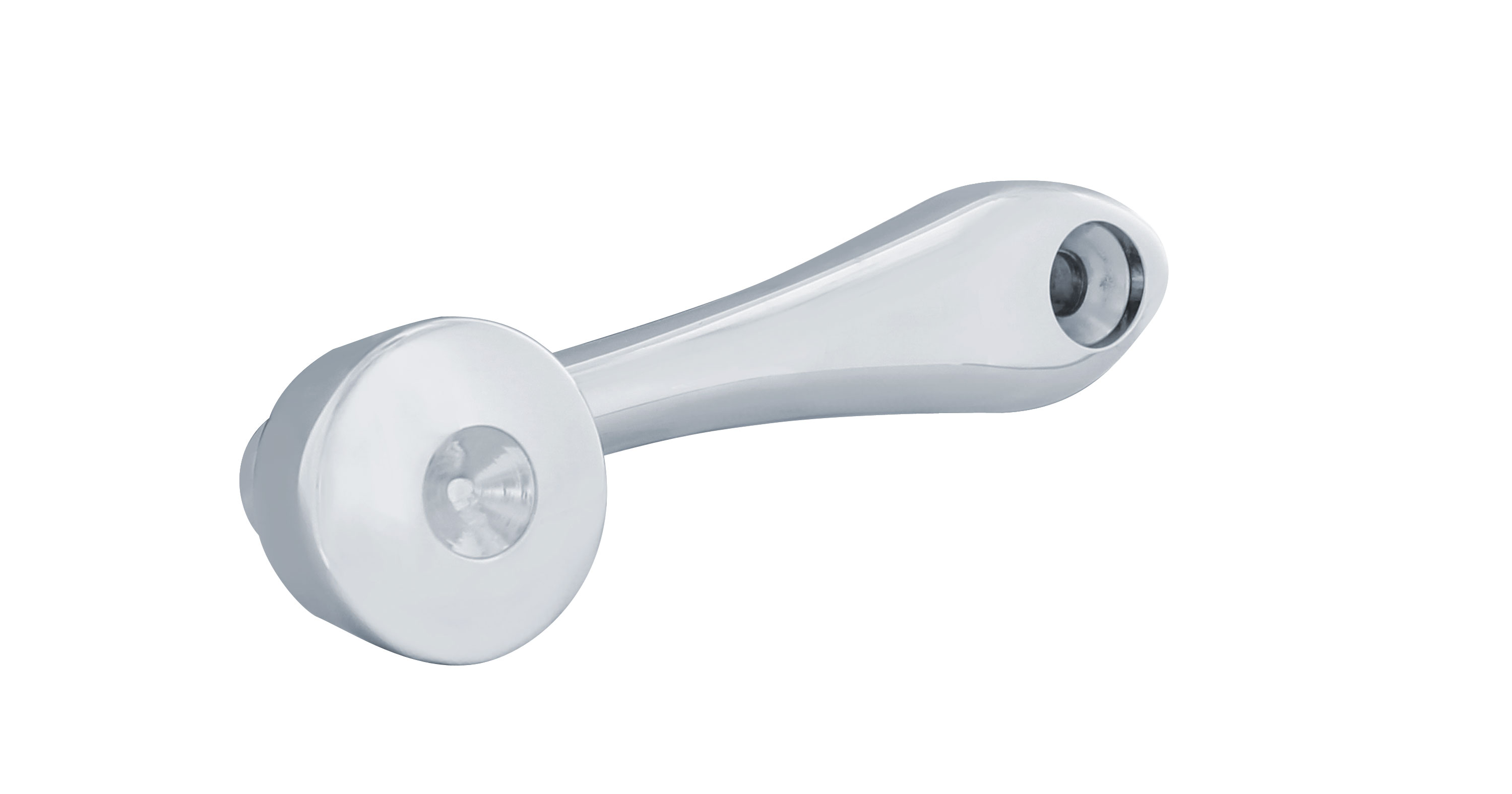 Chrome Window Crank W/ Square Adaptor - Indented