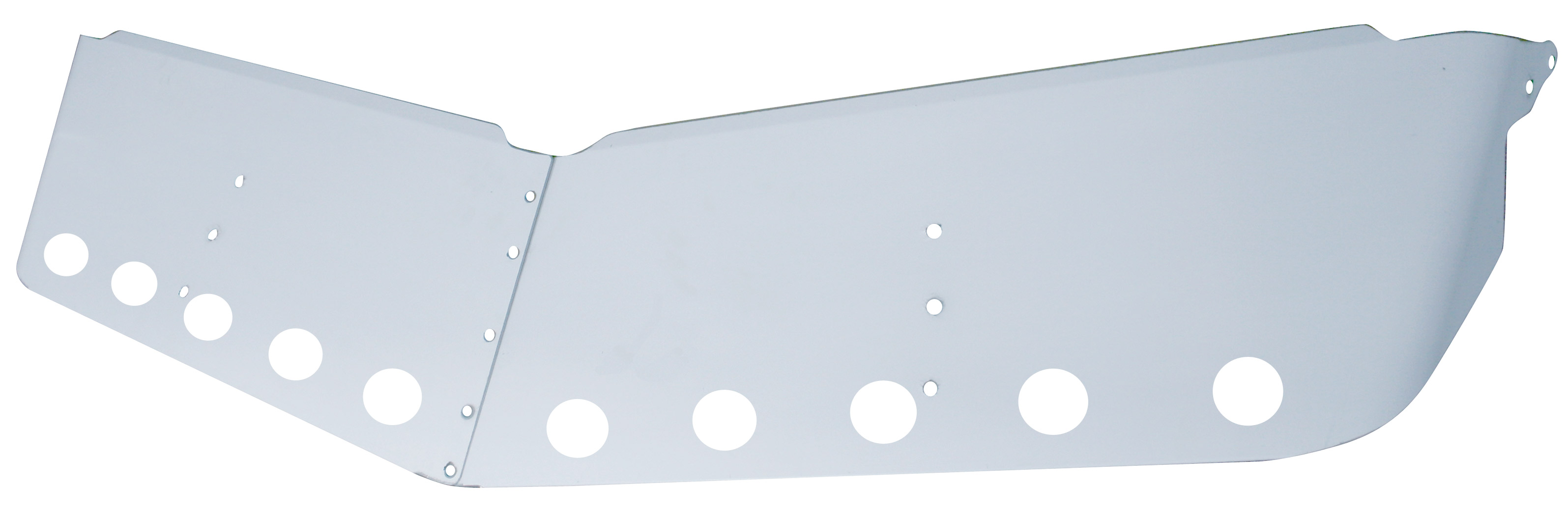 Stainless Steel 2004+ Peterbilt 13" Low Roof Drop Sunvisor - 2" Led Cutout X 8