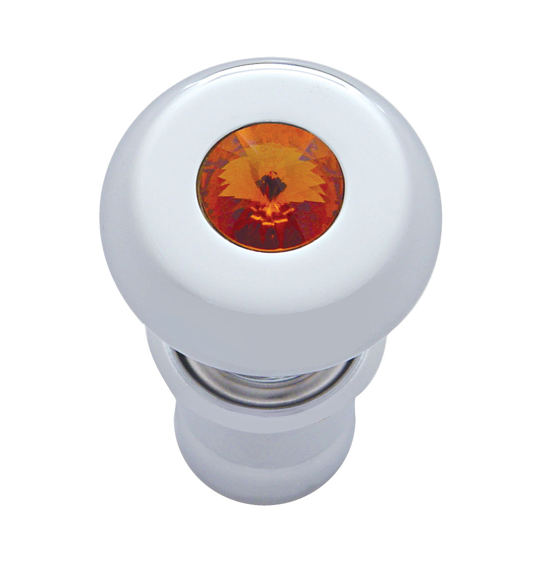 Chrome Deluxe Cigarette Lighter W/ Diamond - Amber