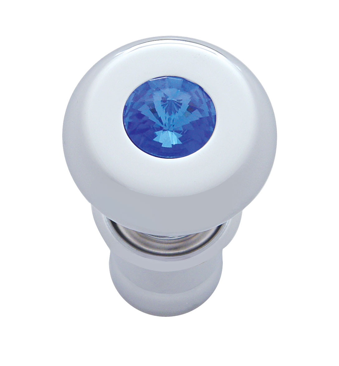 Chrome Deluxe Cigarette Lighter W/ Diamond - Blue