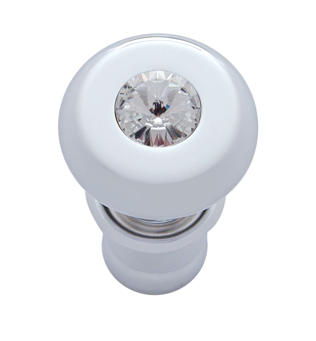 Chrome Deluxe Cigarette Lighter W/ Diamond - Clear