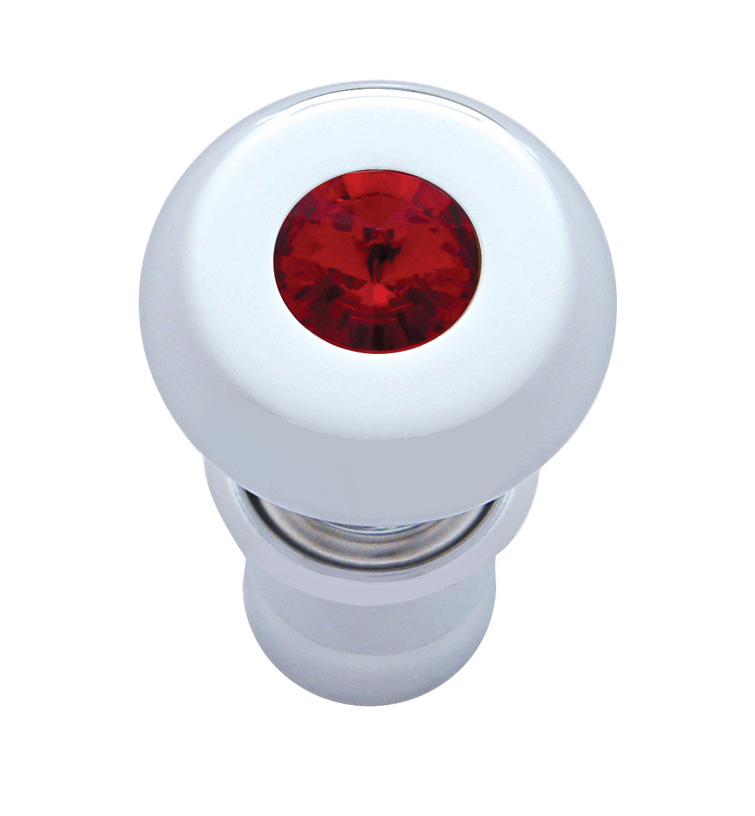 Chrome Deluxe Cigarette Lighter W/ Diamond - Red