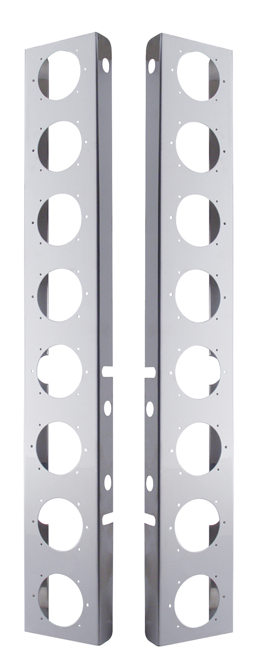 (2/Bulk) Stainless Steel Peterbilt Air Cleaner Bracket W/ Sixteen 2" Light Cutouts