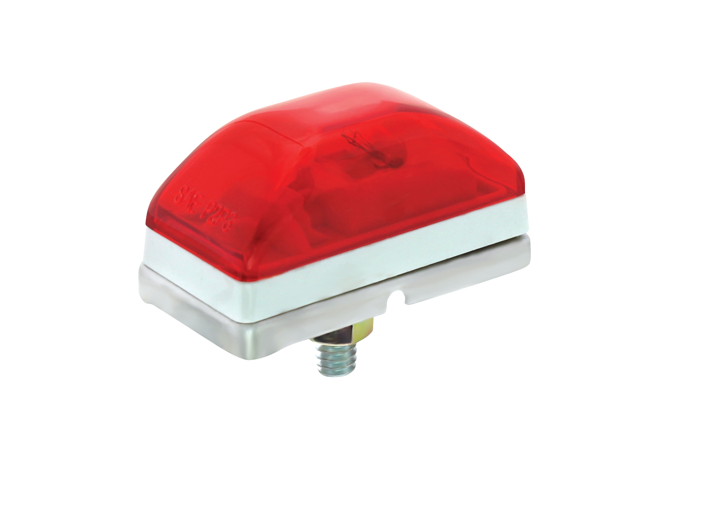 Stud Mounted Rectangular Incandescent Clearance Marker Light - Red