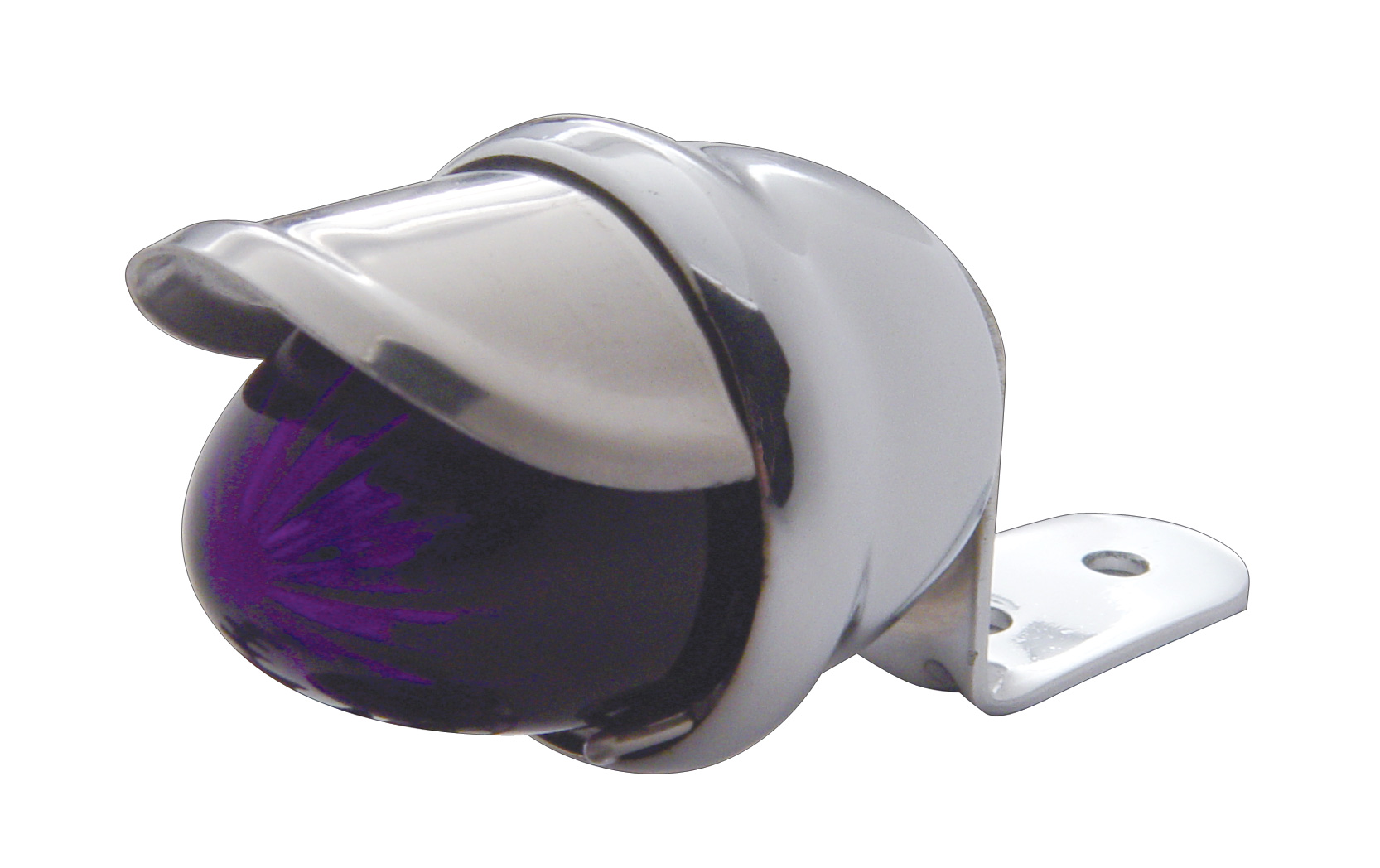 Chrome Housing W/ Mini Auxiliary Incandescent Light W/ Stainless Steel Visor - Purple