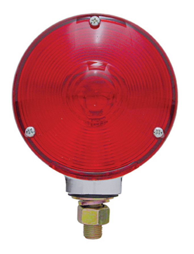 Single Face Turn Signal Incandescent Light W/ Chrome Housing - Red