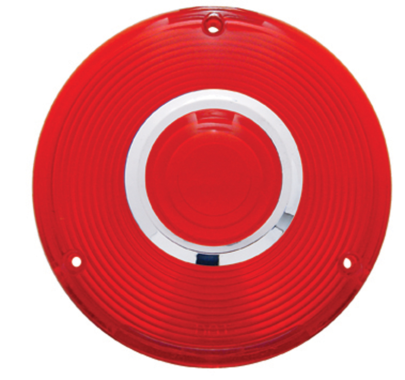 Plastic Turn Signal Lens W/ Chrome Rim - Red
