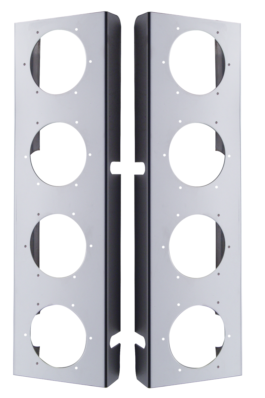 (2/Bulk) Stainless Steel Peterbilt Air Cleaner Light Bracket W/ Eight 2" Light Cutouts
