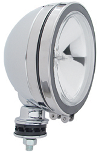Chrome 6" Off-Road Halogen Light W/ Rubber Rim - Clear