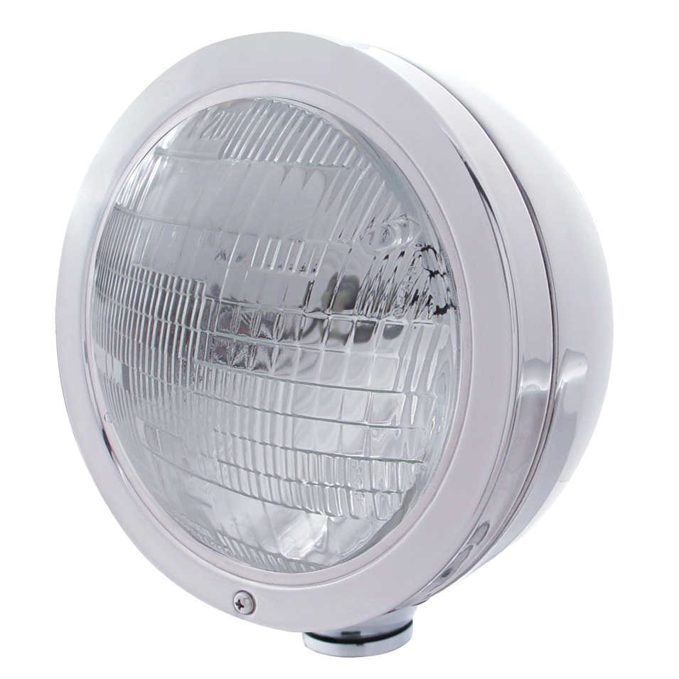 Stainless Steel "Bullet" Peterbilt Headlight - 6014 Seal Beam