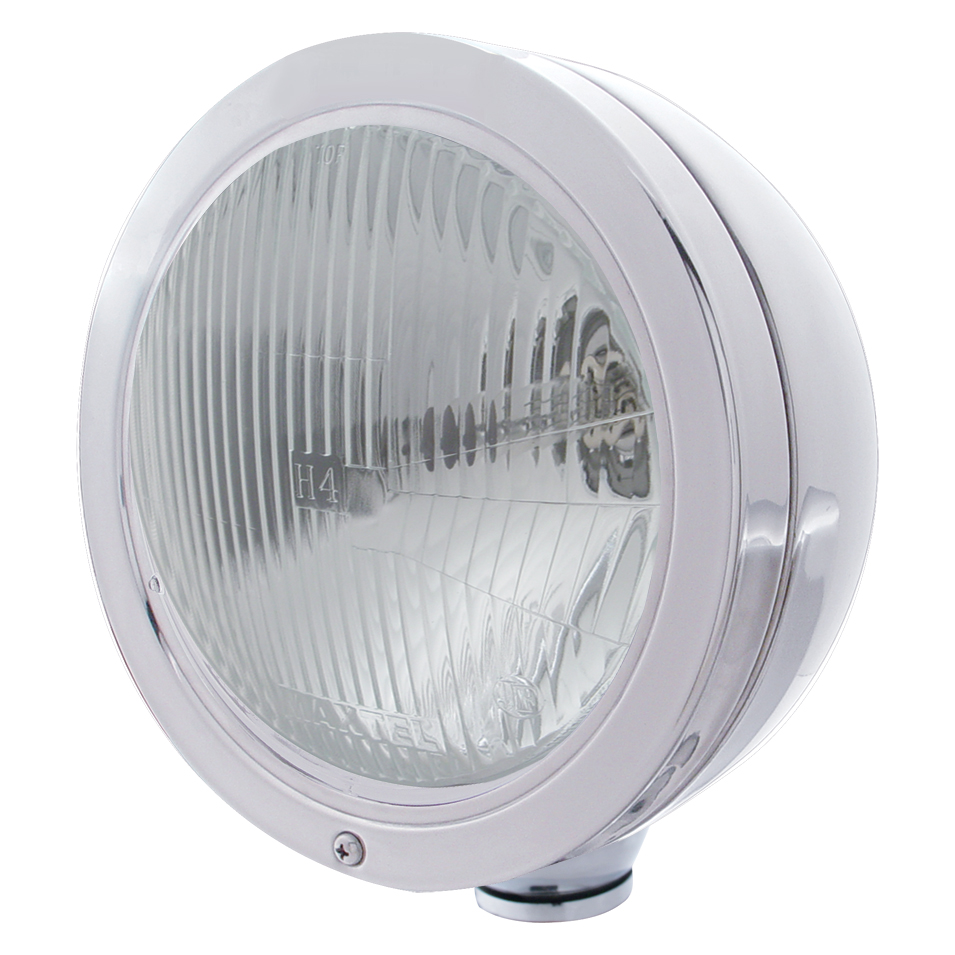 Stainless Steel "Bullet" Peterbilt Headlight - H4 Halogen