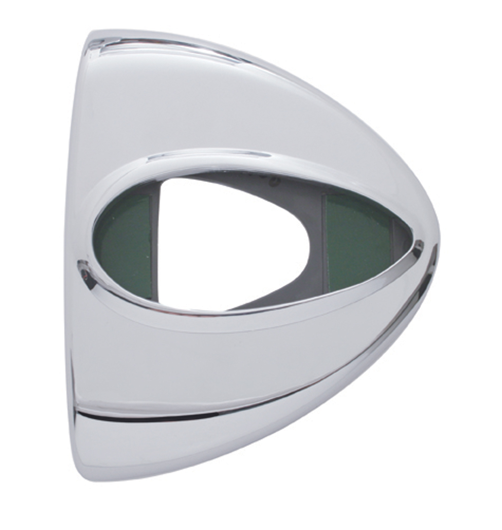 Chrome Plastic Headlight Turn Signal Cover W/ Teardrop Light Cutout