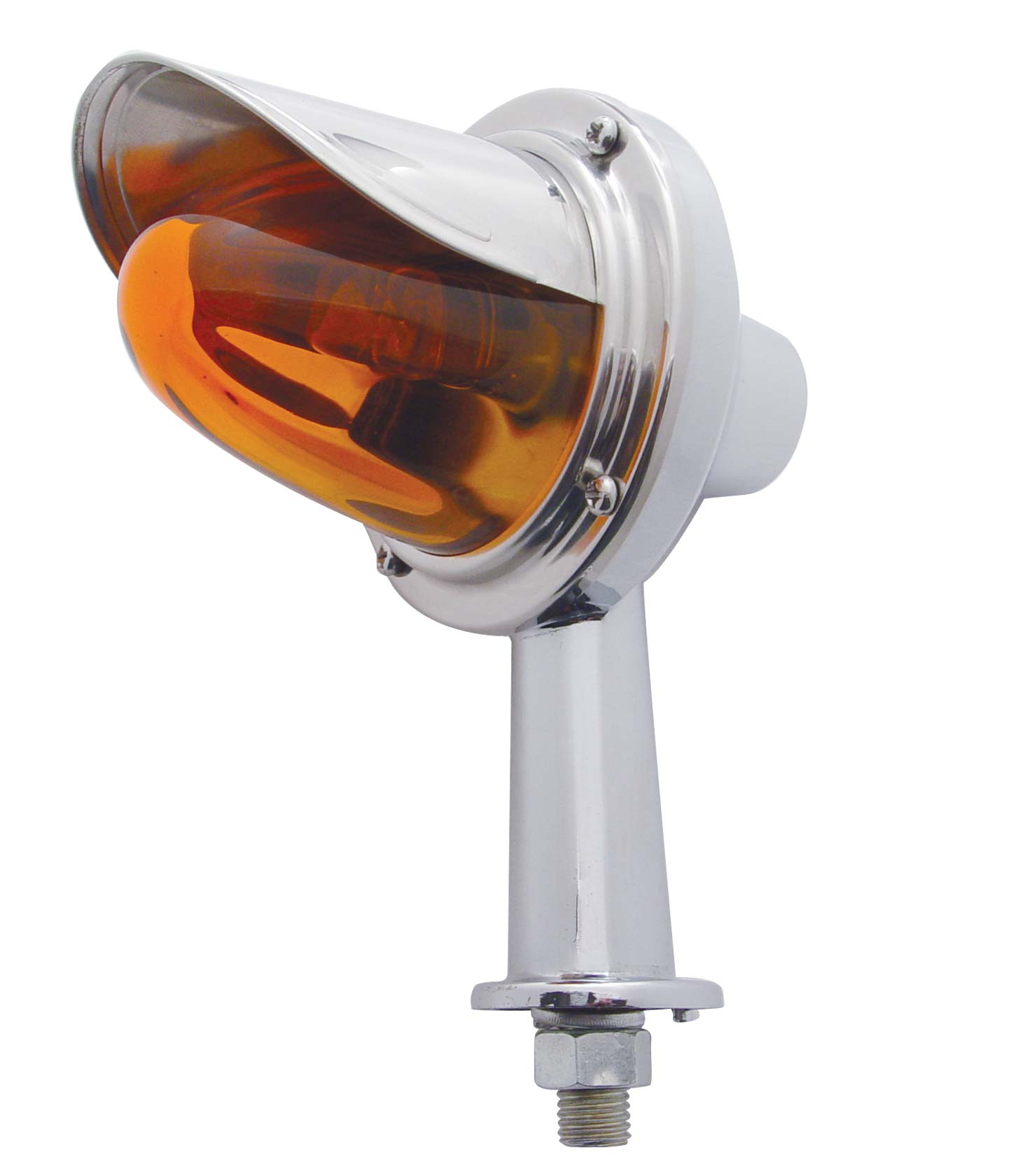 Glass Honda Light W/ 2 1/8" Arm & Visor - Amber
