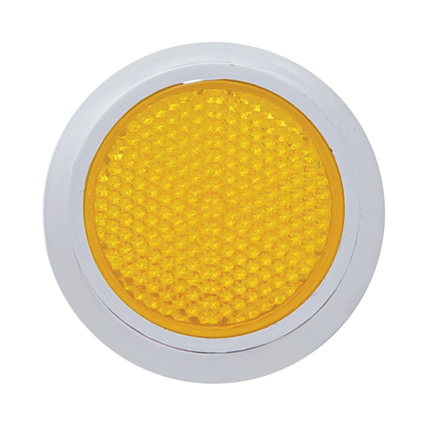 2" Round Quick Mount Reflector W/ Chrome Bezel - Amber