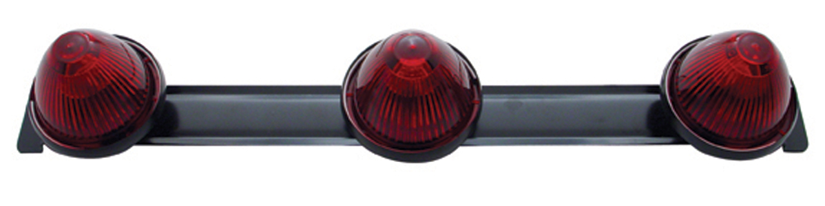 Incandescent Identification Bar Light - 3 Beehive Red Light